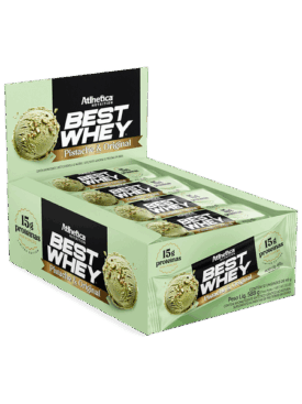 Best Whey Bar 15g- Pistache e Original (Cx 12un de 49g) - Atlhetica Nutrition