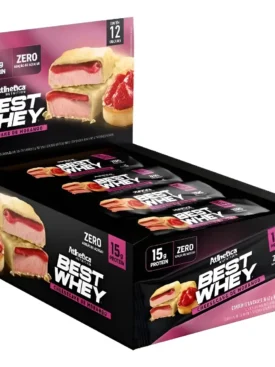 Best Whey Bar (12 un de 62g)- CheeseCake de Morango- Atlhetica